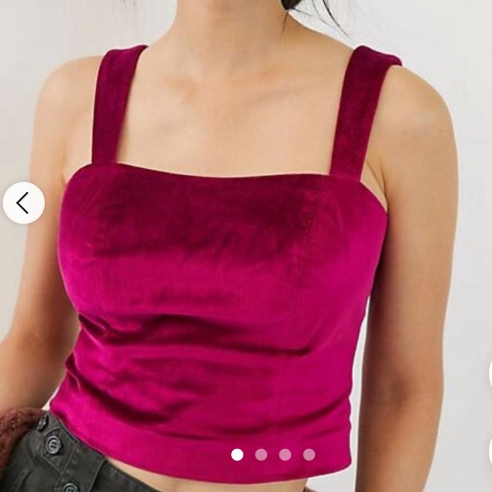 Anthropologie Velvet Magenta Crop Top